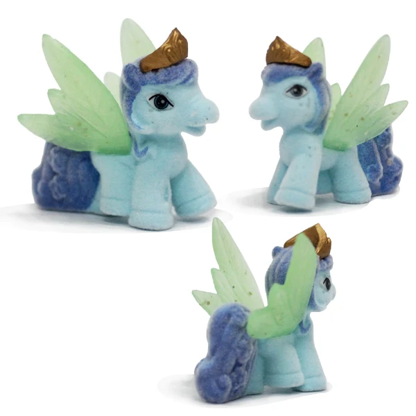 Promotional Games and Mini Green Wings Flying Horse Small Pony Doll Toy Flocked Plastic Cartoon Figures for Kids
