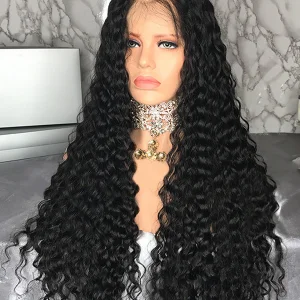 Wholesale price 100% human unprocessed  200%  density Transparent Full frontal lace wig 13*4 for the black women Ready to ship