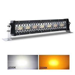 Jiuguang dual color offroad 4x4 barra led light 22inch 32inch 42inch and 52inch 3 rows curved car led light bar
