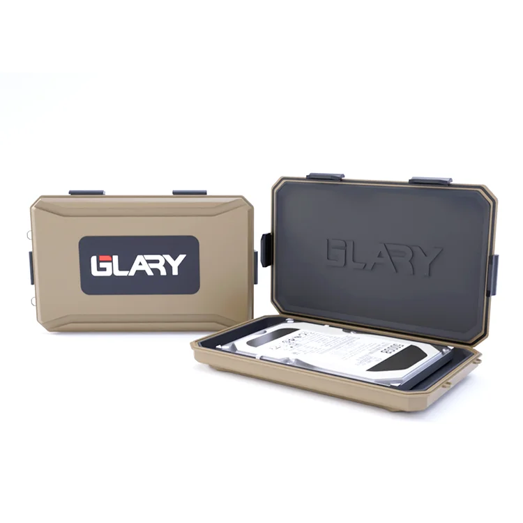 GLARY shockproof hard drive case box with eva foam stackable hard drive equipment case box protective hard drive case box