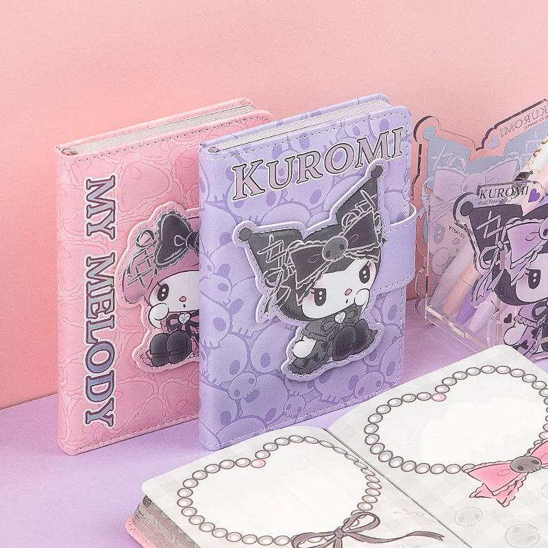 kawaii Anime Diary Journal A6 Book Students My Melody Kuromi Hardcover Paper With Pen Mini Kids Gift Set Notebook Handbook