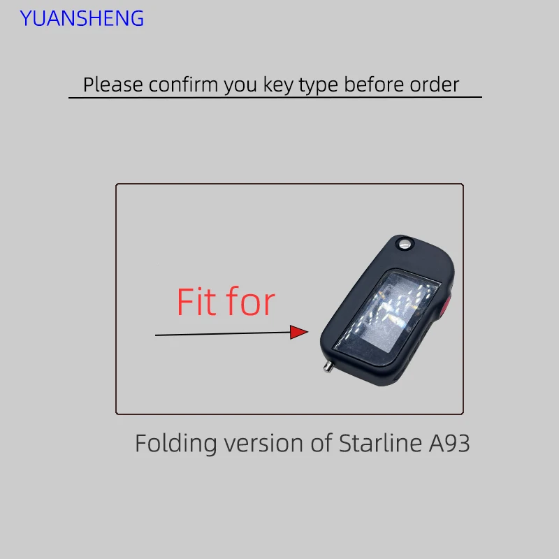 Leather keycase suitable for Starline A93 folding remote control uncut keychain two-way car alarm Starline A93 dual key