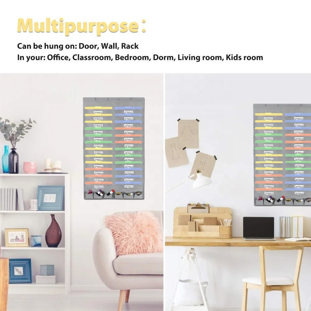 Foldable Oxford Fabric Hanging File & Folder Holder -Best Organizer Includes: 24 Large Deep Pockets