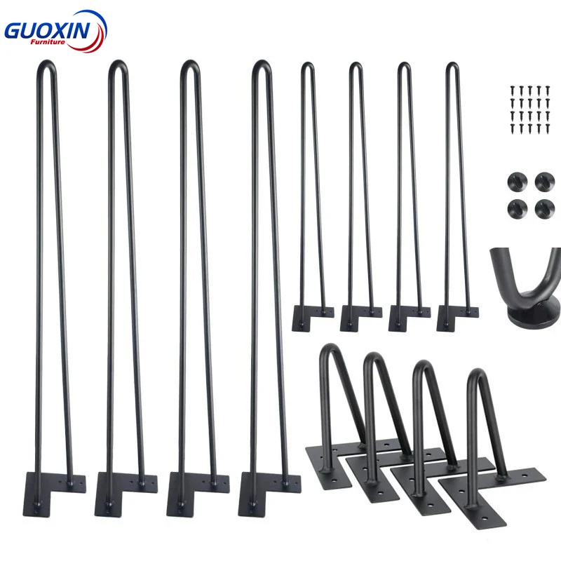 wholesale modern 4 pcs folding 8 12 16 28 34 inch black steel flower pots indoor and outdoor hairpin table legs