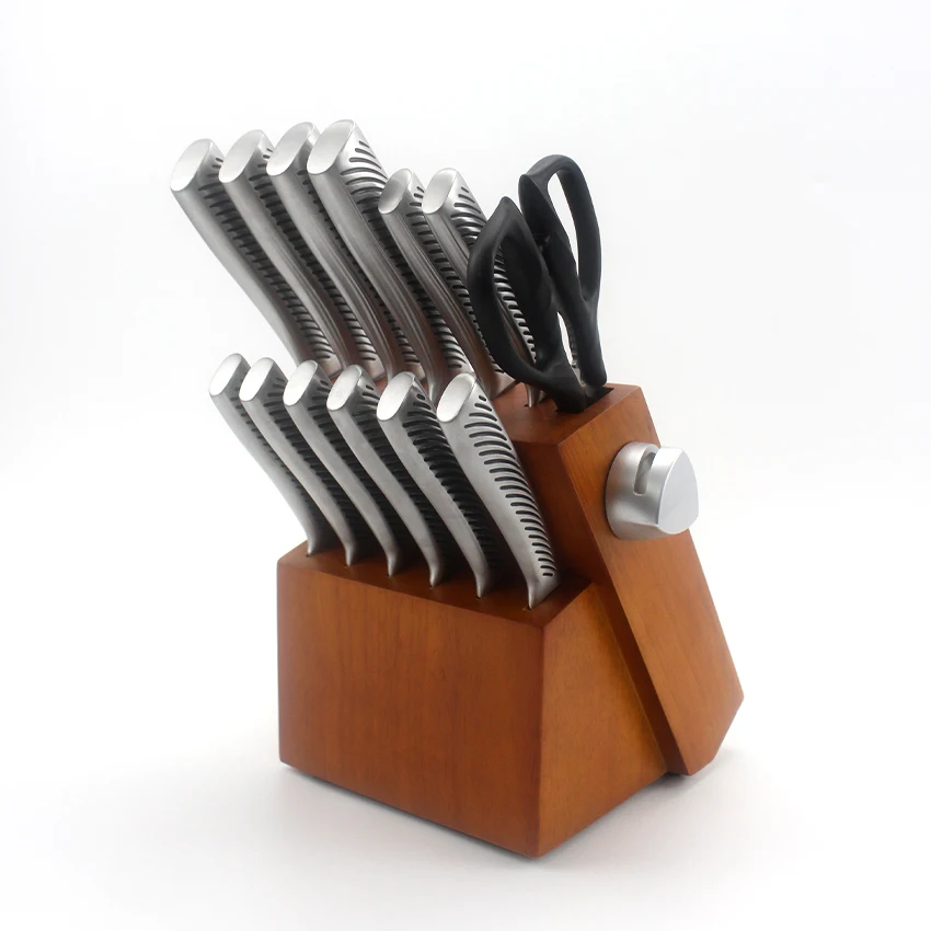 Our Own Manufacturer New Product Printed Logo With Wooden Block Kitchen Chef Knives Set Professional