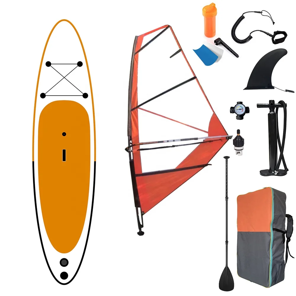 BSCI / EN Wholesale China manufacturer PLUS TECH inflatable stand up paddle board windsurf board with sail isup