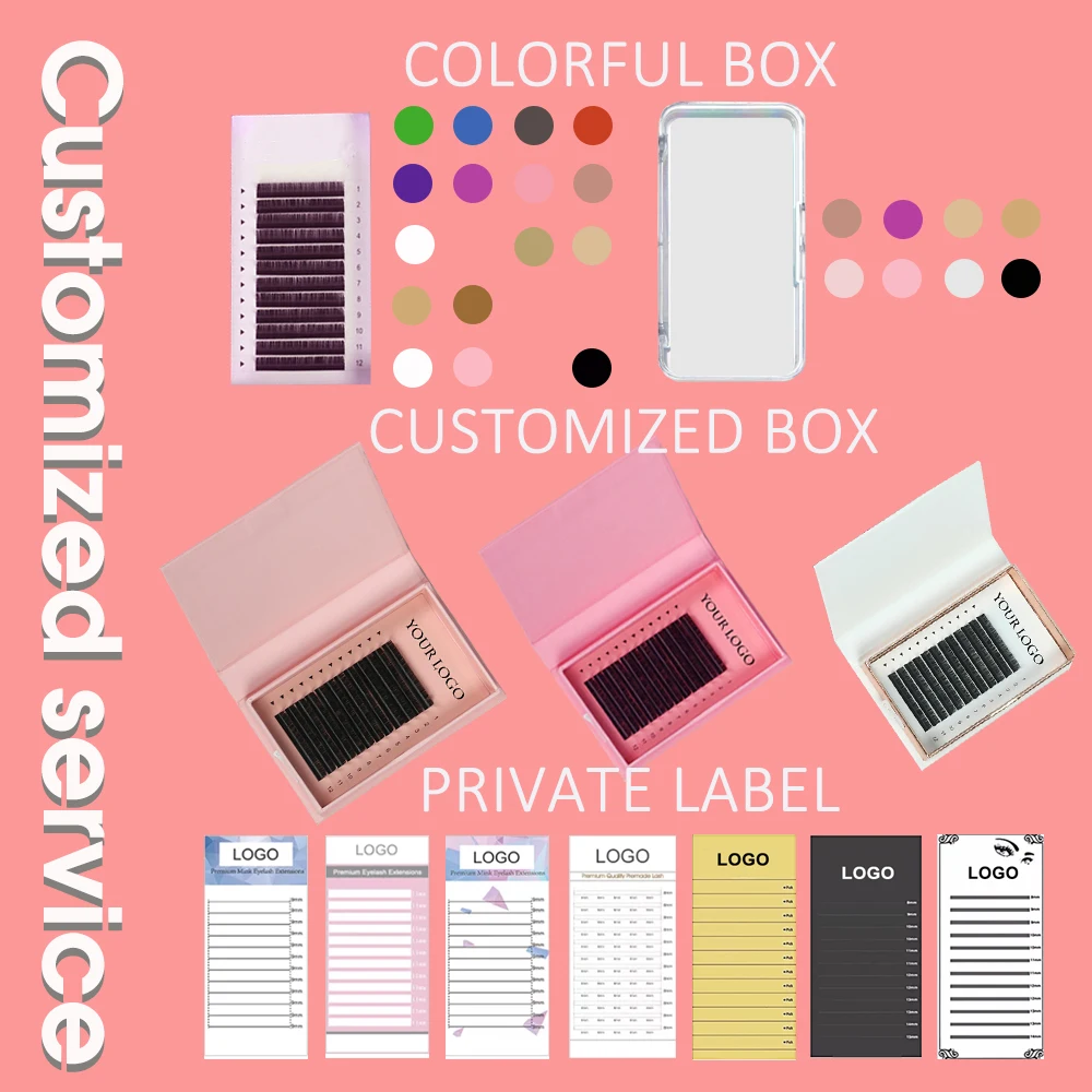 Handmade Individual Lash Extensions Trays Dd Curl Volume Eyelash Extensions Trays Velvet Lash Extensions Wholesaler 16 Rows