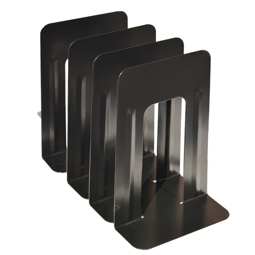 Office Non-Skid Metal Book End Book Stopper for Books/CDs/DVDs
