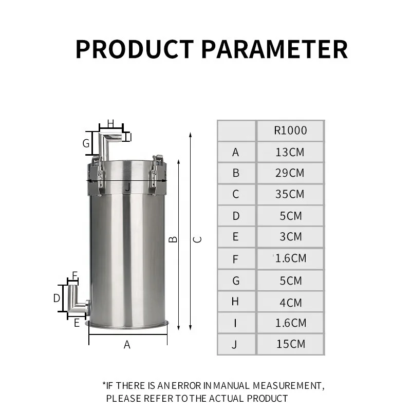 Aquarium Stainless Steel External Canister Filter Containers acuarios External Filter Canister
