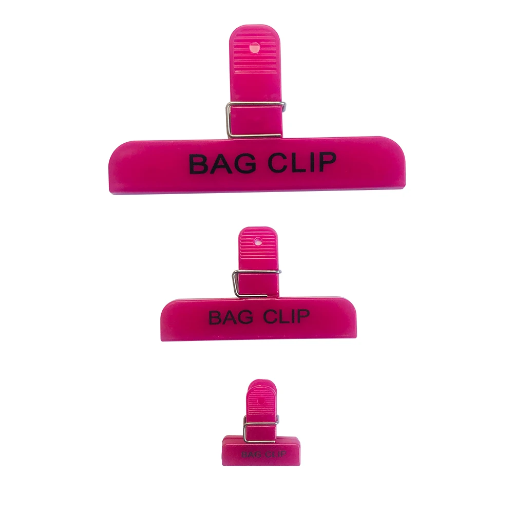 Food Bag Sealing Clamps Printing Sealing Clips Colored Plastic vacuum bag clips set of 6