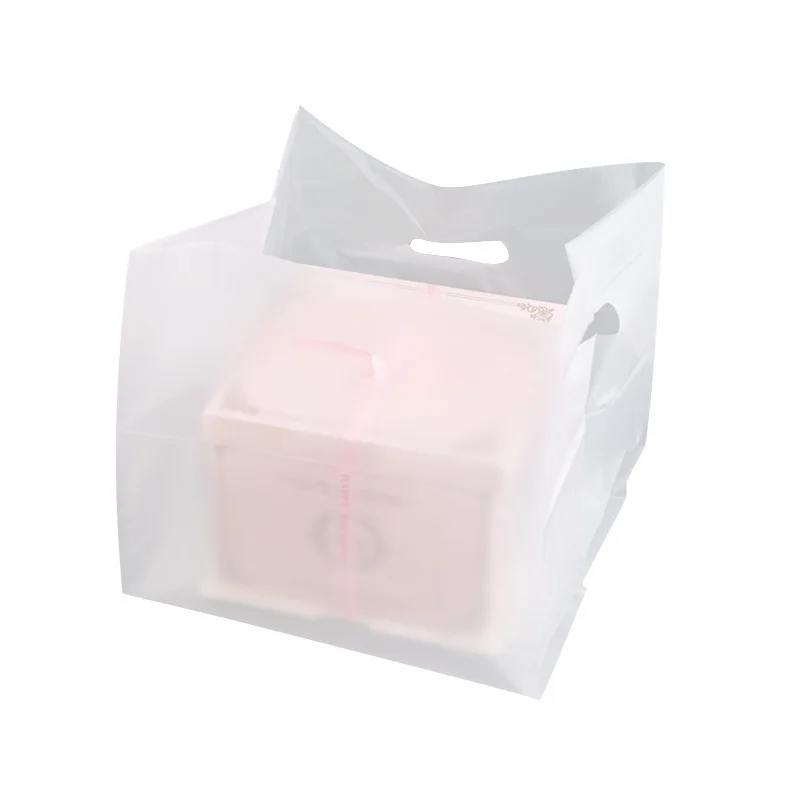 Transparent Plastic Bag With Handle Large Food Container Packaging Bag Party Candy Cake Wrapping Bags