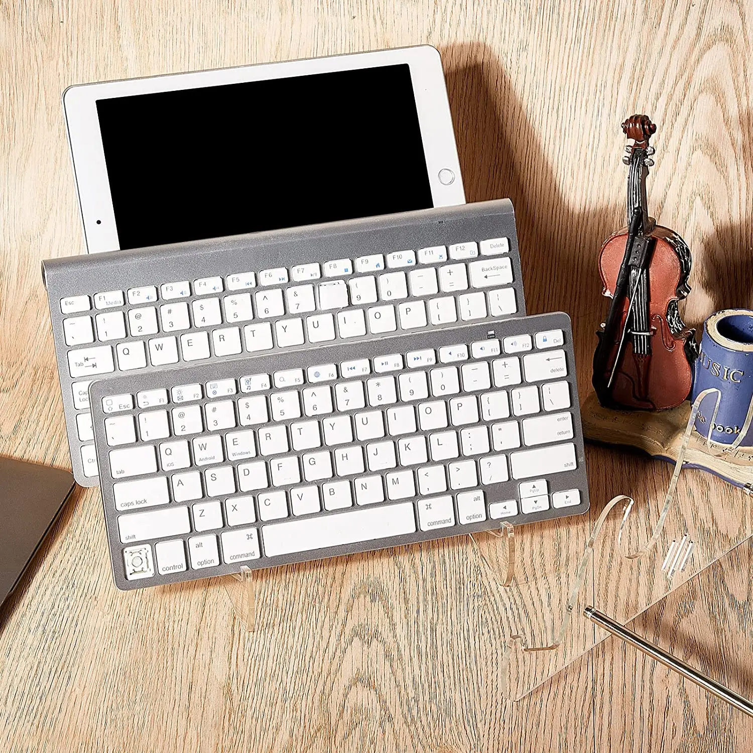 Acrylic Keyboard Display Holder Mechanical Computer Keyboard Stand for Desk Transparent 3 Tier Keyboard Holder for Computer