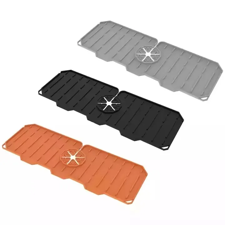 Silicone Faucet Splash Mat, Silicone Splash Guards, Sink Cover for Counter Space, Water Management & Countertop Protection