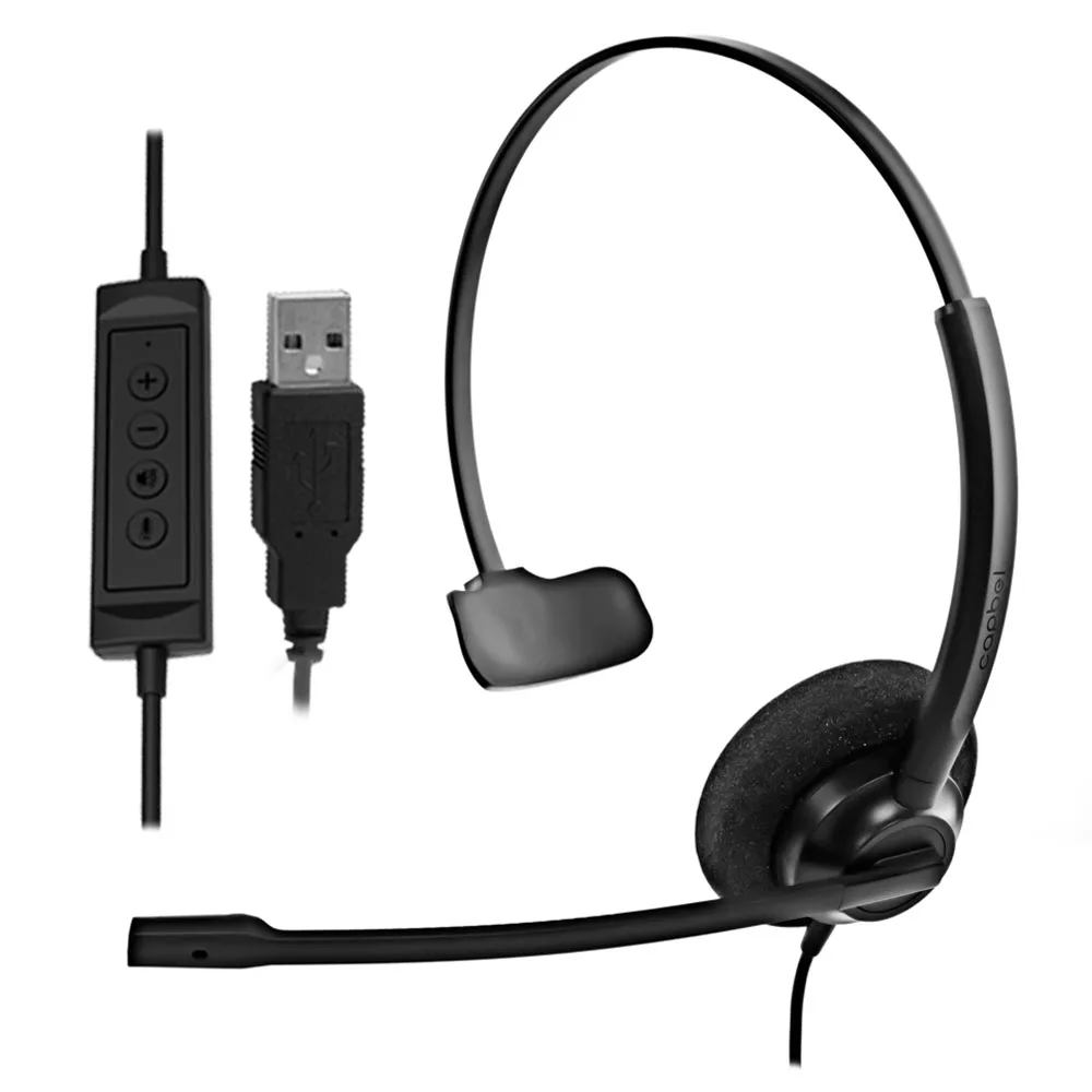 China Wholesale Headset Noise Cancelling USB Computer Customer Service Headsets with Adjustable Headband and Mic Boom for VoIP