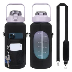 Travel outdoor crossbody bottle sleeves neoprene bottle holder Insulated water bottle holder with strap