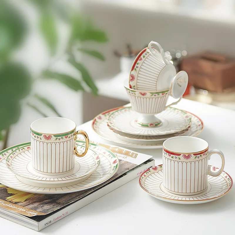 High Quality Flower Style English Tea Gift Sets China Ceramic Tea Set With Teapot For Wedding