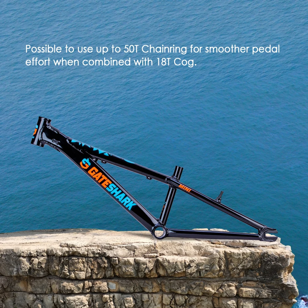 Gateshark Bicycle Frame BMX Race Alloy 20 Inch BMX Racing Frames Hydroformed Triple Butted Heat Treated CNC Integrated Head Tube