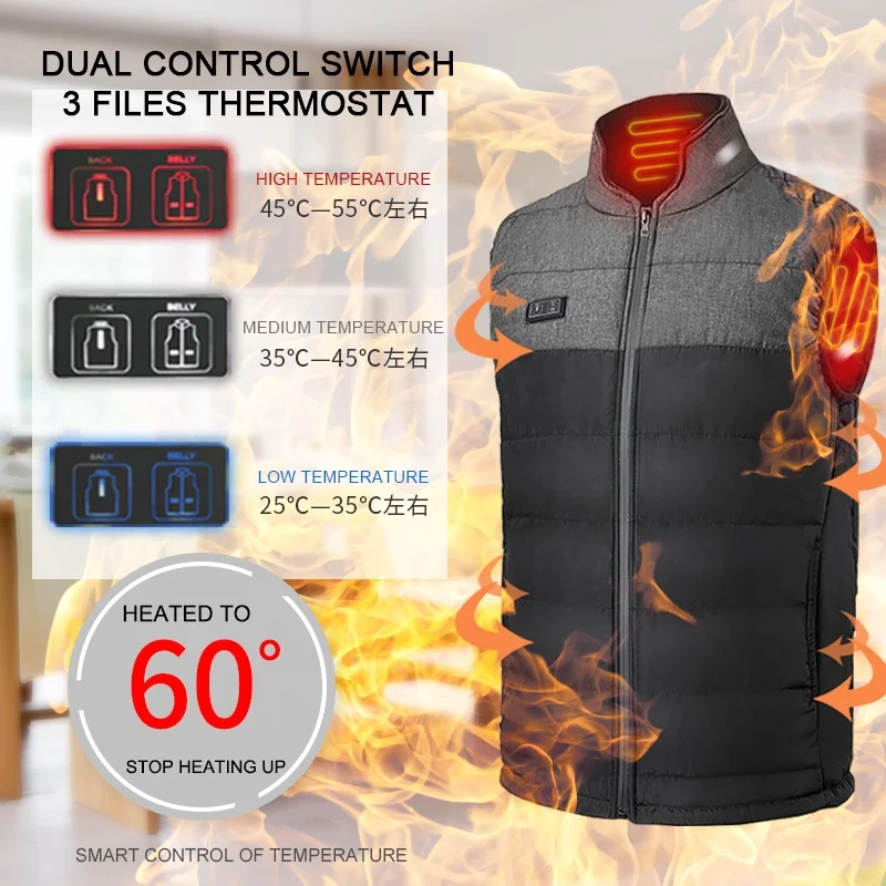 
Snowwolf Fashion Intelligent Outdoor Clothing Winter Riding Skiing Mens Usb Heated Waistcoat & Vest 