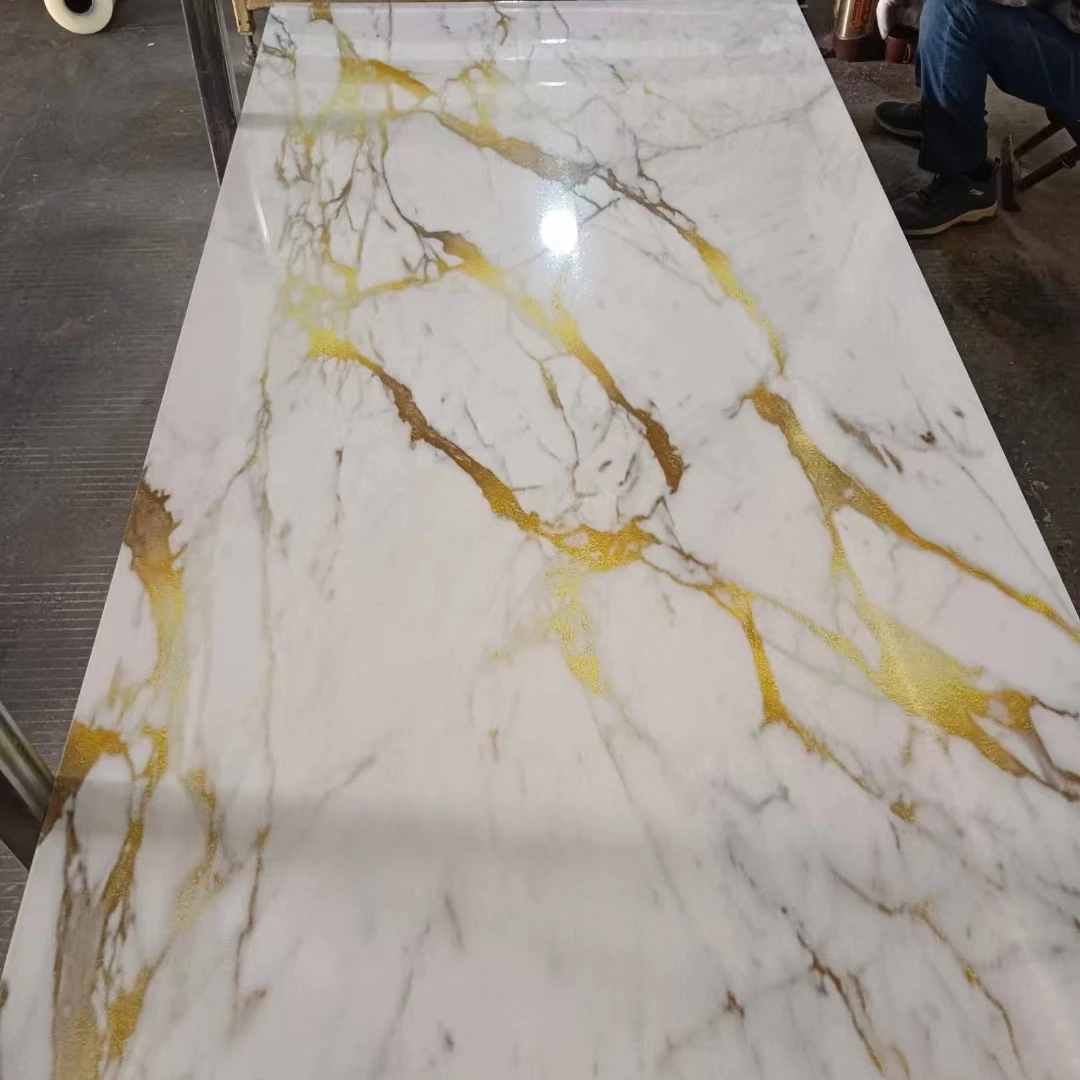 Marble Grain Melamine Paper Laminated 18mm Plywood for Cabinets/Wardrobe
