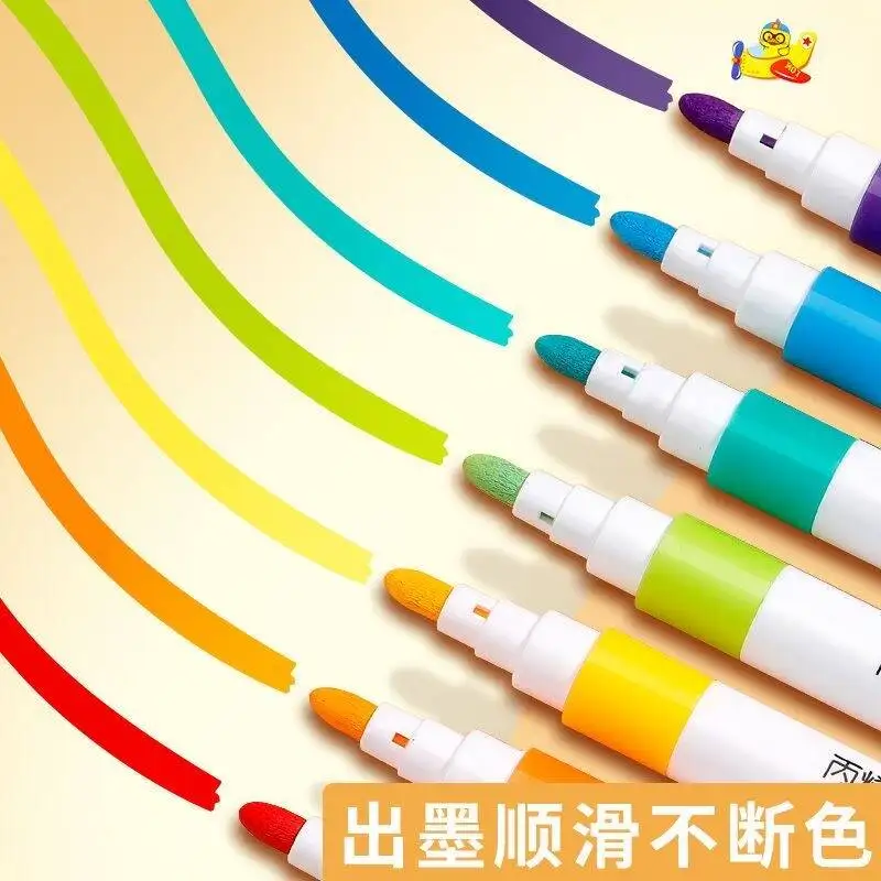 36colors Stationery Set Acrylic Markers That Can Draw Stones Shoes  Glass and Ceramics School Painting Brushes