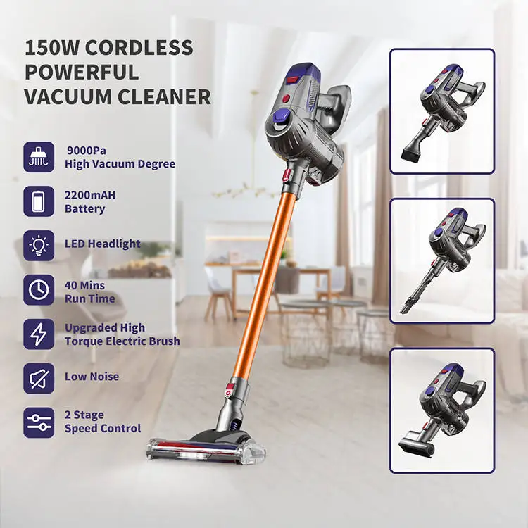 New Arrival Cordless Stick Vacuum Carpet 9Kpa Vacuum Cleaner Self Cleaning Wet Dry Vacuum Cleaners