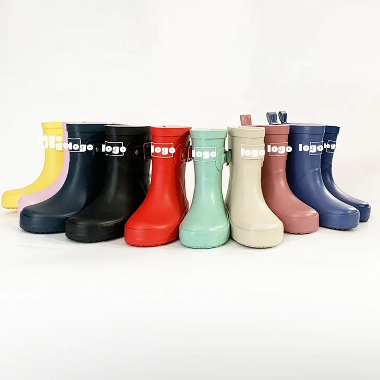 Fast Delivery High Quality rain boots Cheap Pure colour Comfortable Children Rubber Rain Boots For Kids wellies Durable soft