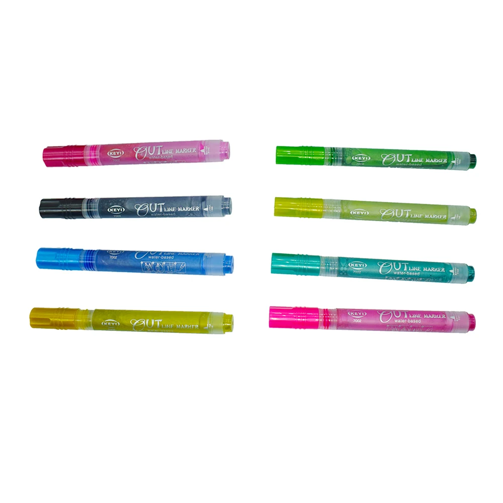 
custom colorful outline marker pen metallic outline markers pens 