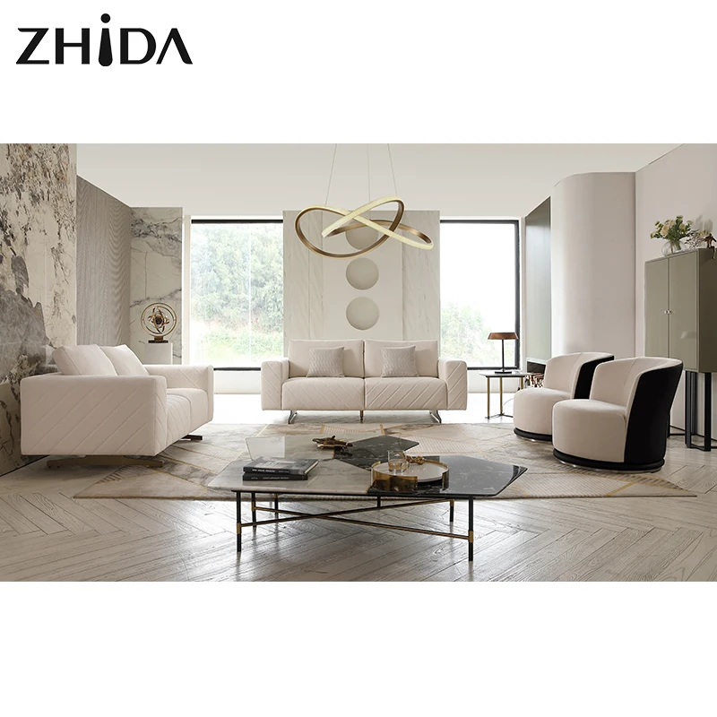 New Style 1 2 3 Living Room Sofa Luxury Sofa Set Furniture Italian Luxury Velvet Fabric Couch Set Living Room Sofas