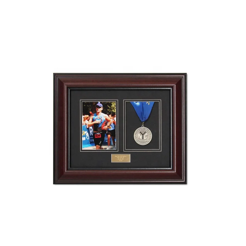 Hot Sale Black Wood Medal Shadow Box  Photo Frame War Medal Display Frames for Medals and Certificates