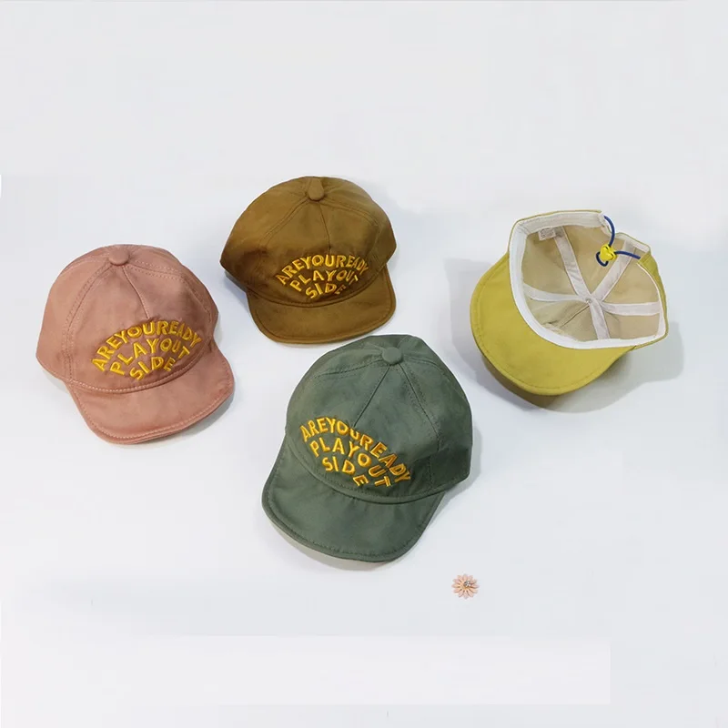 Детская шапка LYX73 в новом стиле, Детская тонкая уличная Кепка От Солнца, кепка с мягкими полями и вышивкой в виде букв для весны/лета