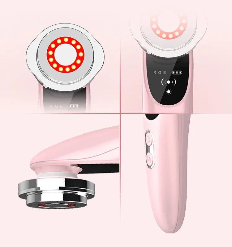 best selling products microcurrent facial toning device red Bluish green light therapy face lifting home use beauty equipment