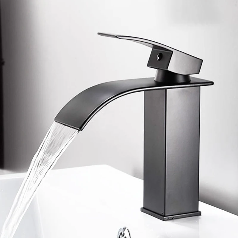 EVOMAX Washbasin Water Tap Waterfall Cold and Hot Water Mixer Tap Bathroom Basin Sink Mixer Tap