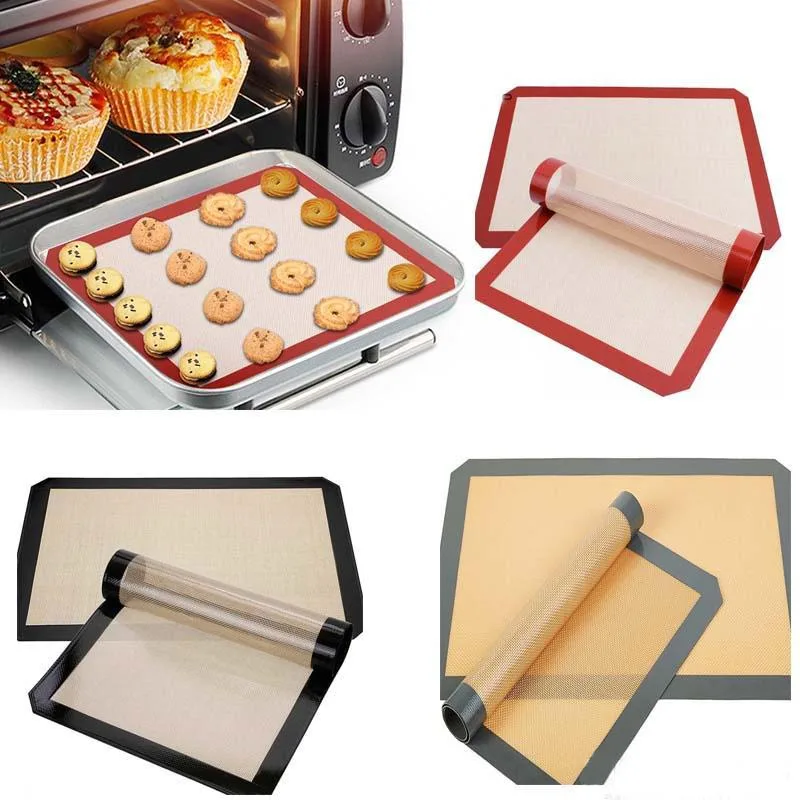 Oven Silicone Baking Paper - Set of 2 Non-Stick Quarter Sheet  Professional Food Safe Tray Pan Liners  21x30cm