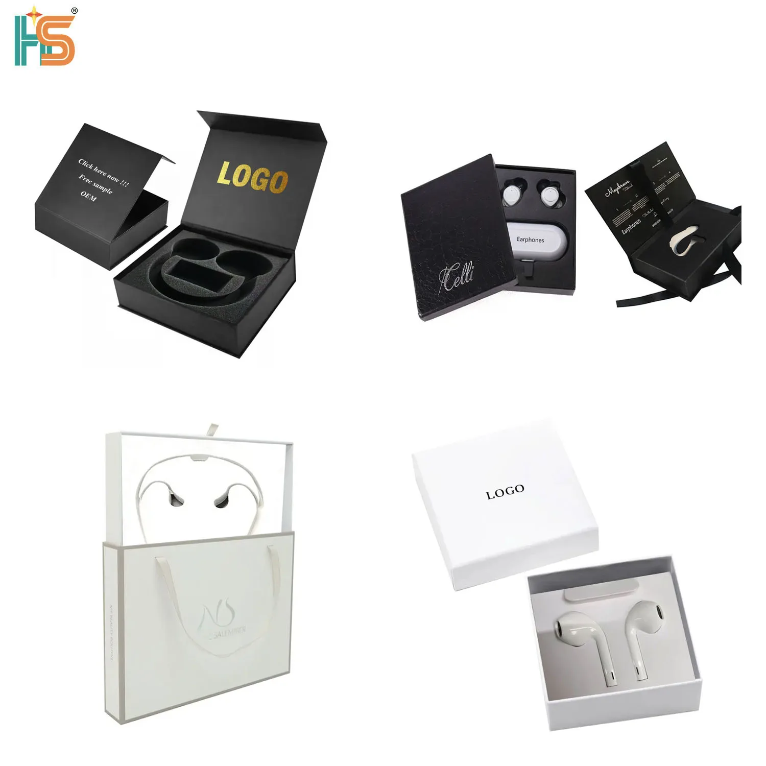 Luxury Rigid Gift Box Custom Foam Insert Bluetooth Earphone Packaging Box