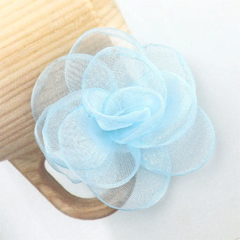NEW 3D Handmade Chiffon Fabric Flowers - Artificial Decorative Accessories for Clothing and Headbands