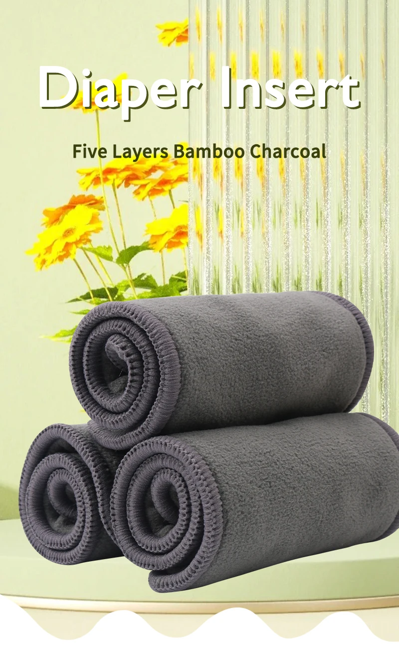 EASYMOM Organic Bamboo Charcoal Cloth Diaper Insert Washable and Affordable Essential for Baby Care OEM accept