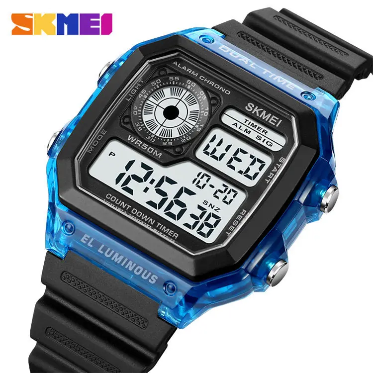 Skmei 1998 elegant Chinese ladies digital watch stylish PU strap 2 time zone date display  student wrist watch