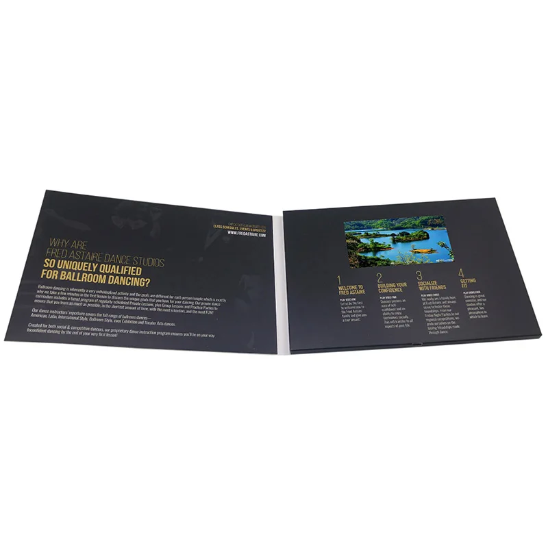 Popular Eco- Friendly Chinese homemade OEM size 4.3 inch video brochure for business sales