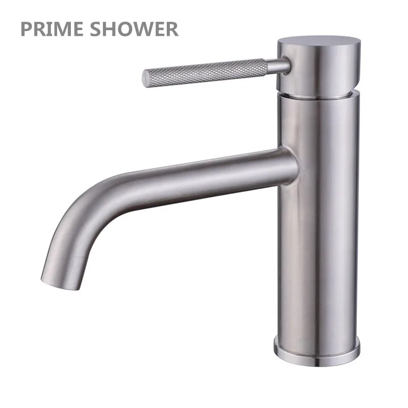 Single handle taps one hole waterfall mixer 304 stainless steel sink tap bathroom face wash black brushed gold basin faucet
