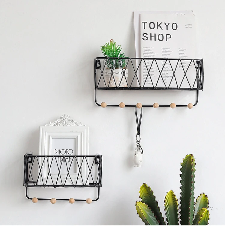 Nordic Simple Home Decorator Wall Shelf Metal Storage Wall Mount Bathroom Shelves