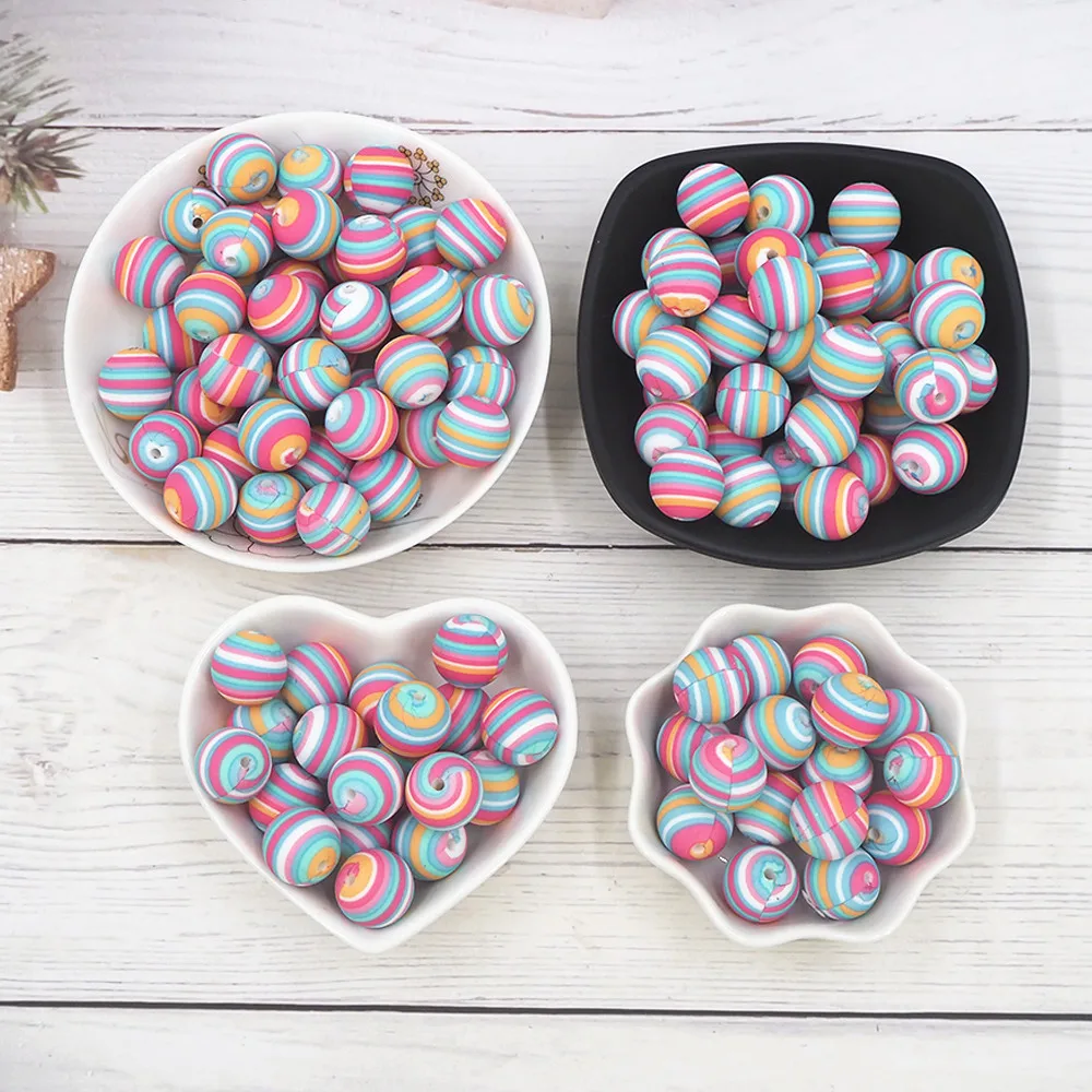 Buy 15mm Newborn Perle Teething Beads For Jewelry Making Baby Products DIY Round Silicone Beads