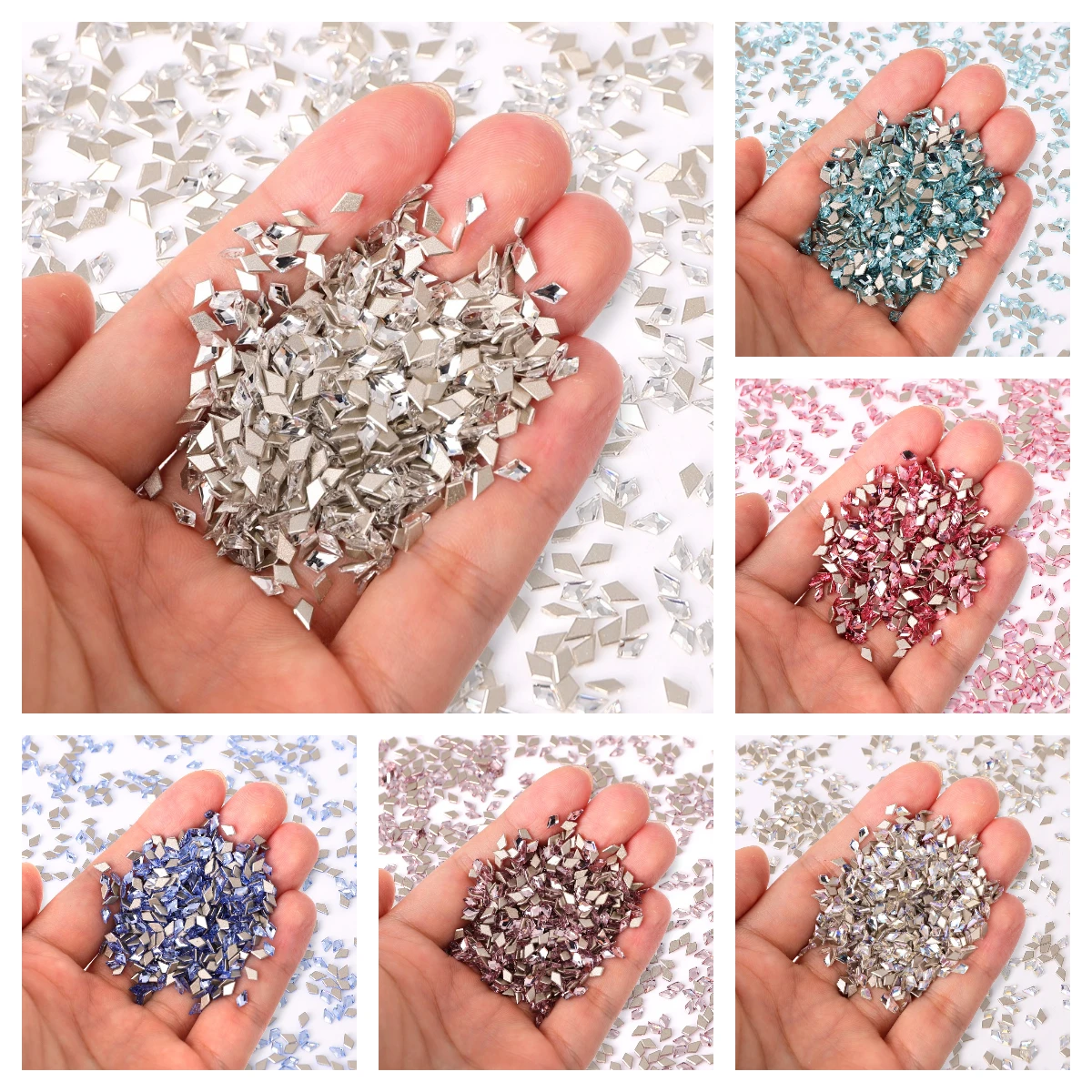 QIYI High Quality Hot Sell Stylish Multi Fashion Luxury Quality Shimmering Arrow Glass Beveled Flat Back Rhinestone For Nail Art