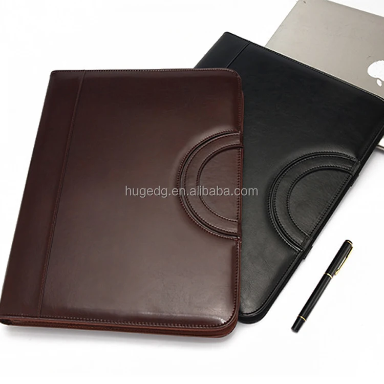 New Design Multi Functional Waterproof A4 PU Leather Office Supplies Hardcover Portfolio Folder with Calculator Note Pad