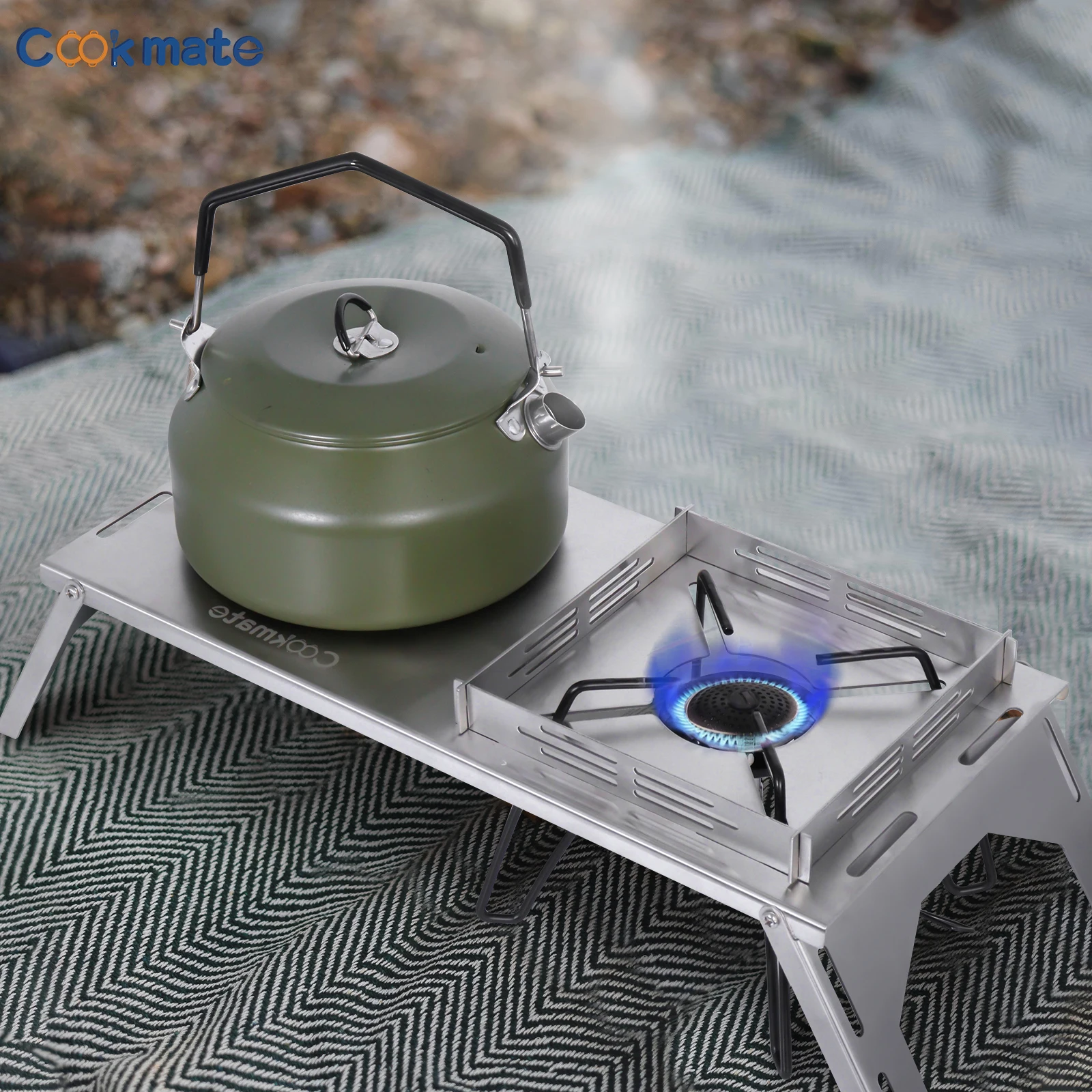 Grill Table Stainless Steel Portable Camp Stove for Outdoor Car Camping Cooking