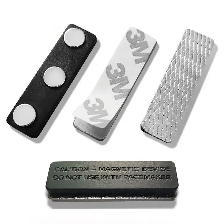 Adhesive Reusable Office plastic reusable neodymium Round Magnet Magnetic Id Name Tag Badge Magnet Clips Holder for name tags