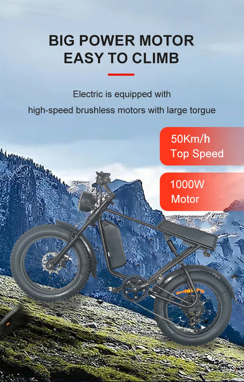 EU US UK Warehouse Fat Tire 1000W Bicycle Electric Off Road Electric Scooter Chinese Electric Bike for Sale