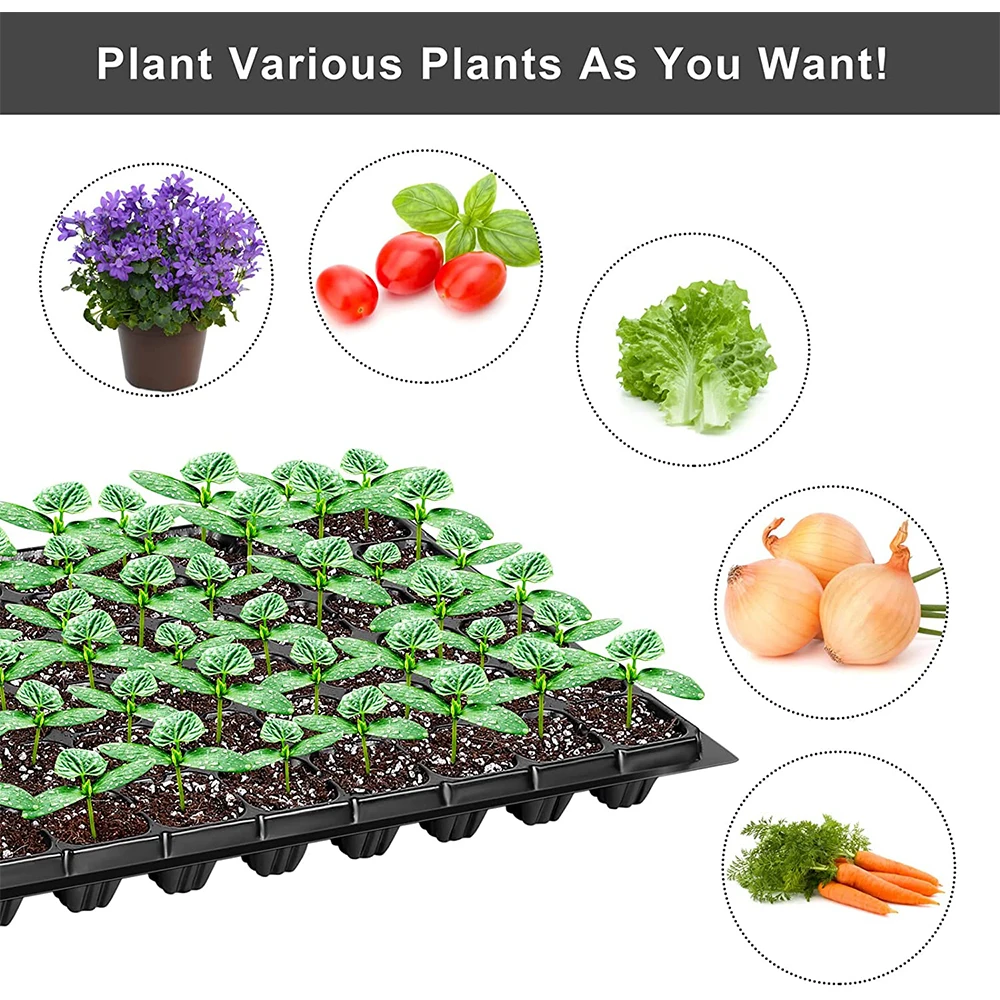 32 50 70 100 128 Holes Cell Starter Tray Mirogreen Farms Gardening Germination Seedling Trays With Drain Holes Reusable