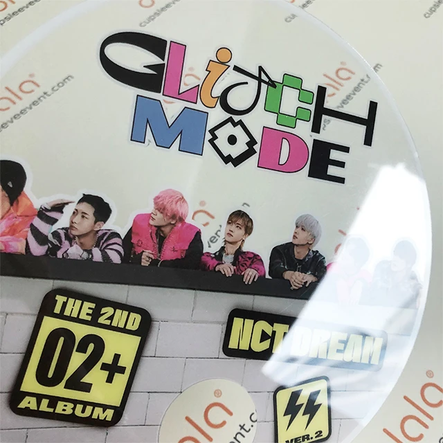 Custom design printed DREAM kpop idol plastic transparent PVC fans without handle