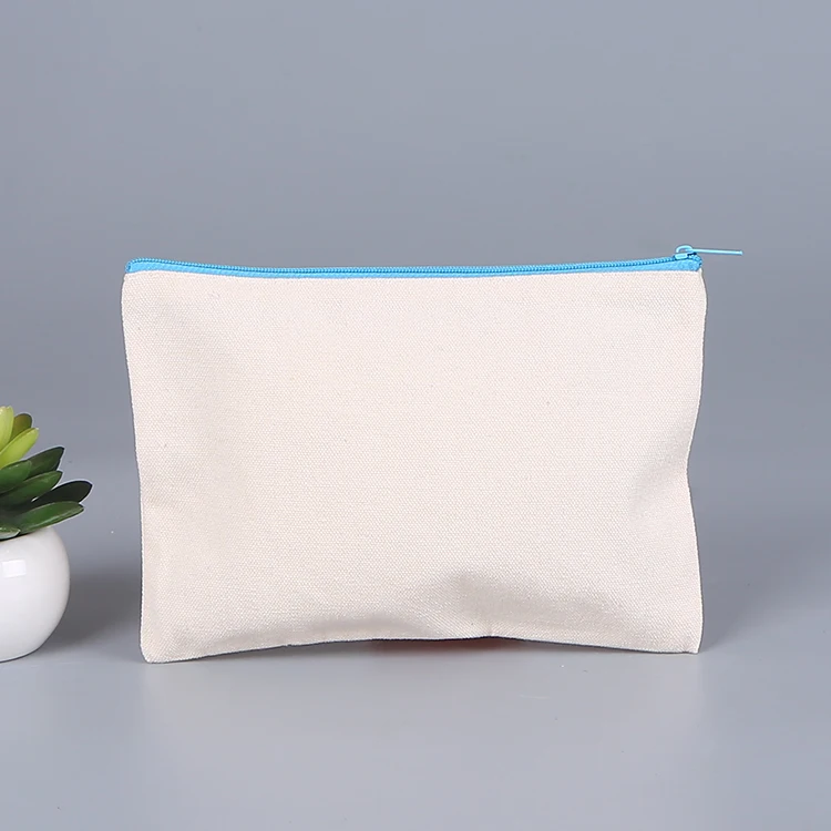 stocked cheap cotton canvas 10oz pen pouch with nylon zipper