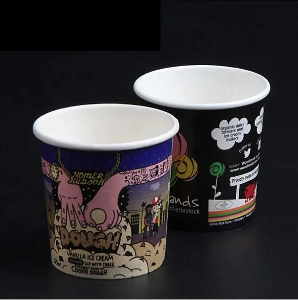 Biodegradable Eco Friendly Disposable 16 oz 500ml  Ice cream Use and Paper Material paper ice cream tub